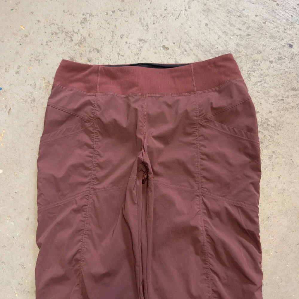 prAna Womens Koen Jogger Pants XL Dark Rose Burgundy Ruched Hiking 2055081